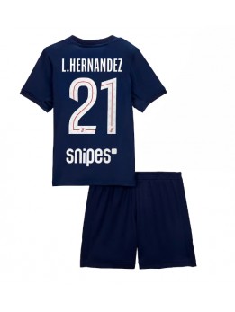 Paris Saint-Germain Lucas Hernandez #21 Replika Hemmakläder Barn 2025-26 Kortärmad (+ byxor)